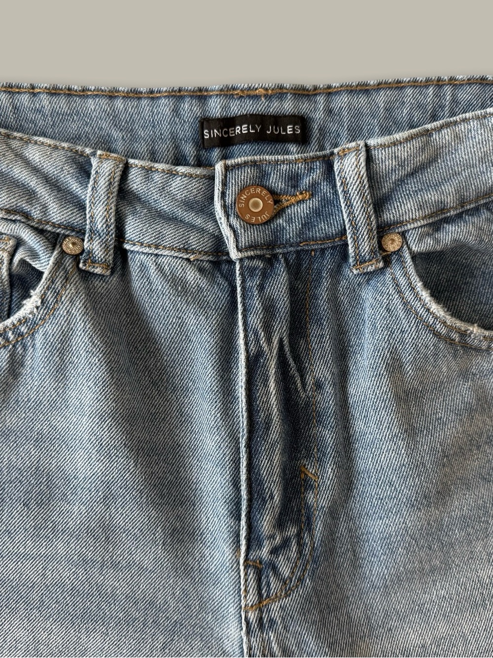 Sincerely Jules High Rise Wide Leg Jeans 9/29 Light Wash Raw Hem Slit Y2K Urban - Picture 5 of 9
